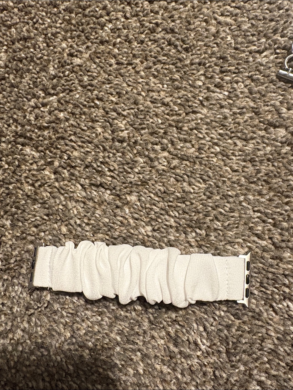 Scrunchie-Style White Watch Band for Women